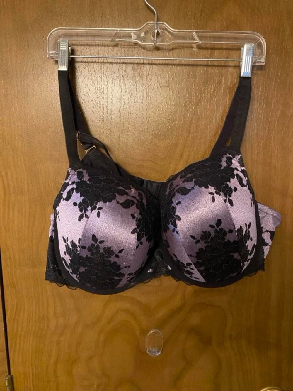 Lavender and Black Lace Underwire Bra — Supportive Everyday Style